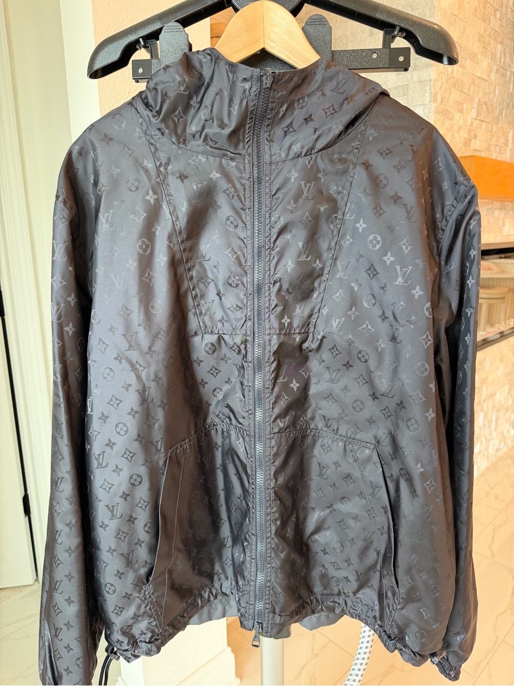 Louis Vuitton Black Monogram Reversible Windbreaker
